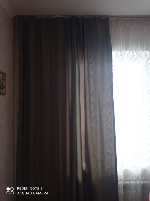 Шторы зелёные в отличном состоянии