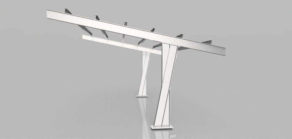 Carport metalic fotovoltaic o masina