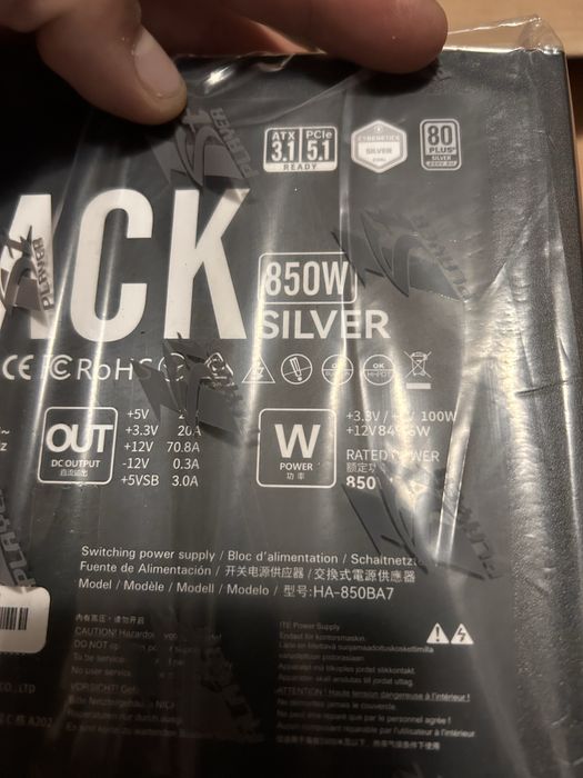 Sursa PC ACK 850w silver atx 3.1