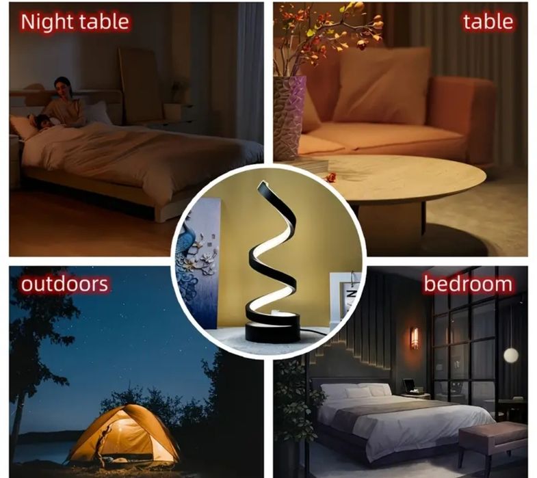 Lampă de masă spirală. 2 buc