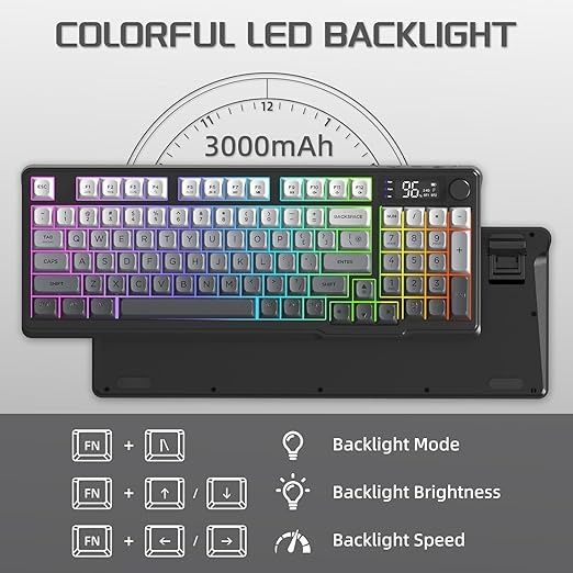 Беспроводная игровая клавиатура FREEWOLF M96 с кремовой мембраной и ра