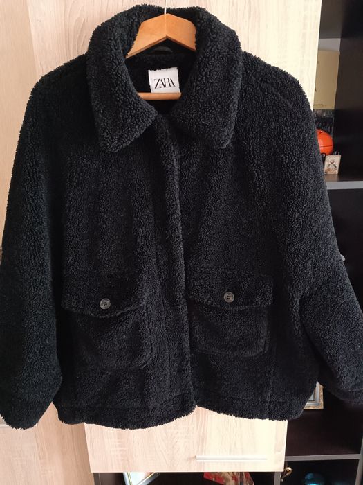 Палто с еко косъм