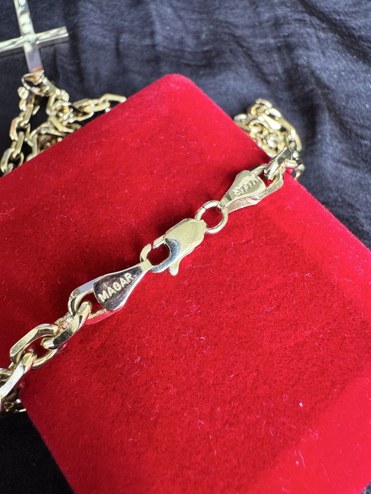 Масивен златен синджир с кръст, 60+гр. 14k/585, 56 см.