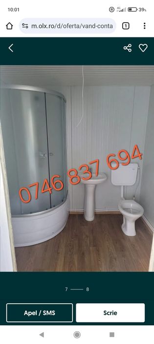 Container,birou, vestiar, grup sanitar, magazie, vitrina, dormitor