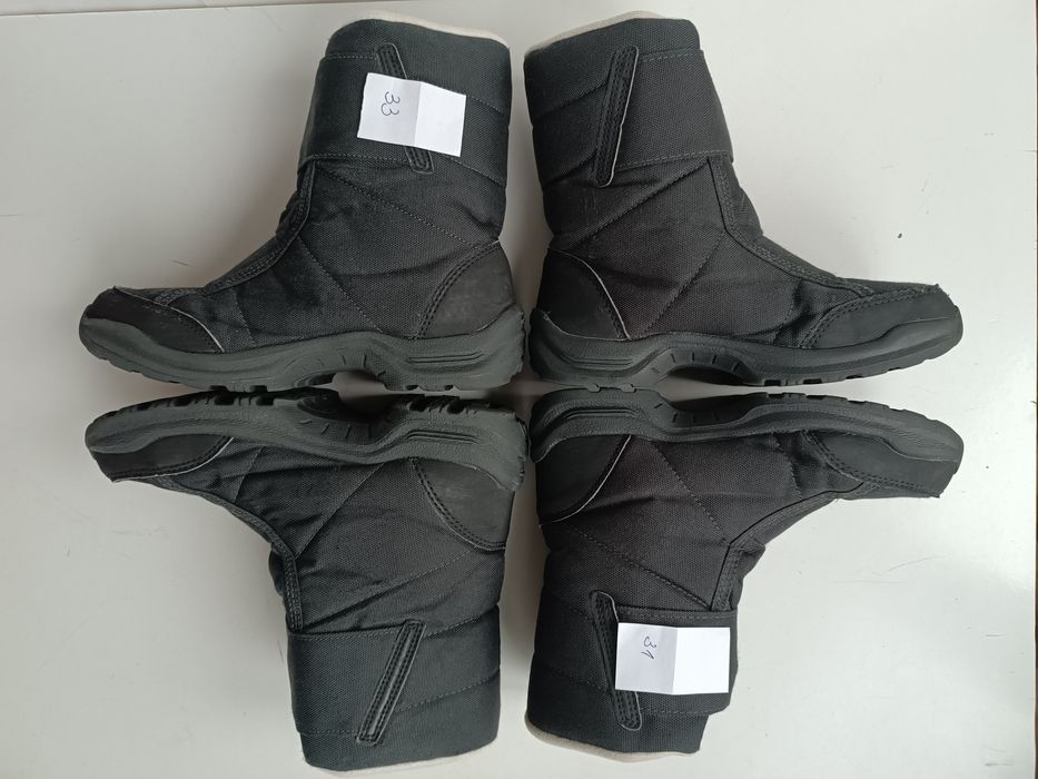 Зимни топли ботуши, водоустойчиви, за преходи в сняг, черни - 31 и 33