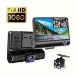 Pachet Camera auto DVR tripla, Full HD 1080P, Unghi de 170*