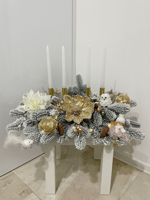 Aranjament de Crăciun handmade, stil luxury