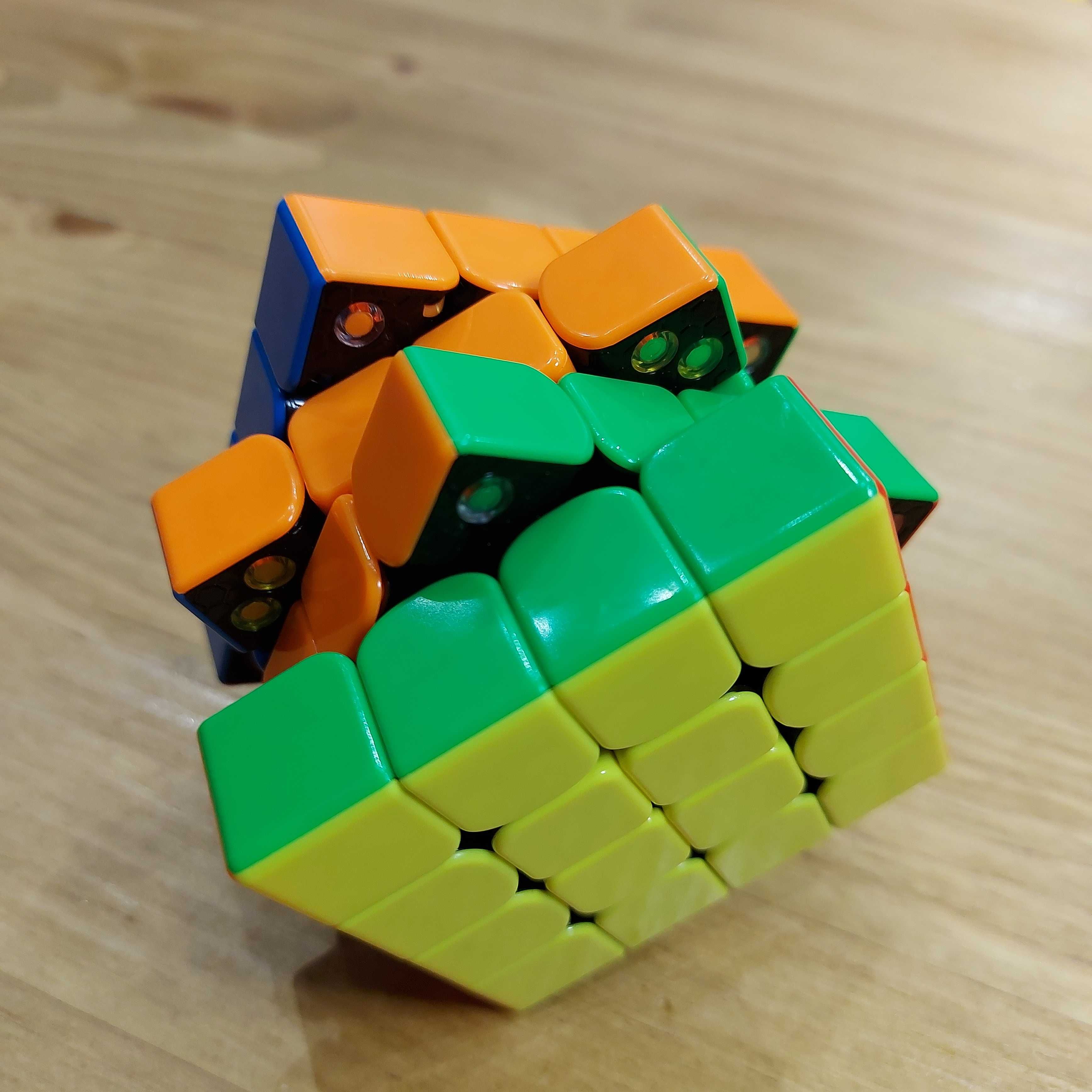 Магнитный Кубик "Gan 460M" 4 на 4. Головоломка 4x4x4. Magnetic color.