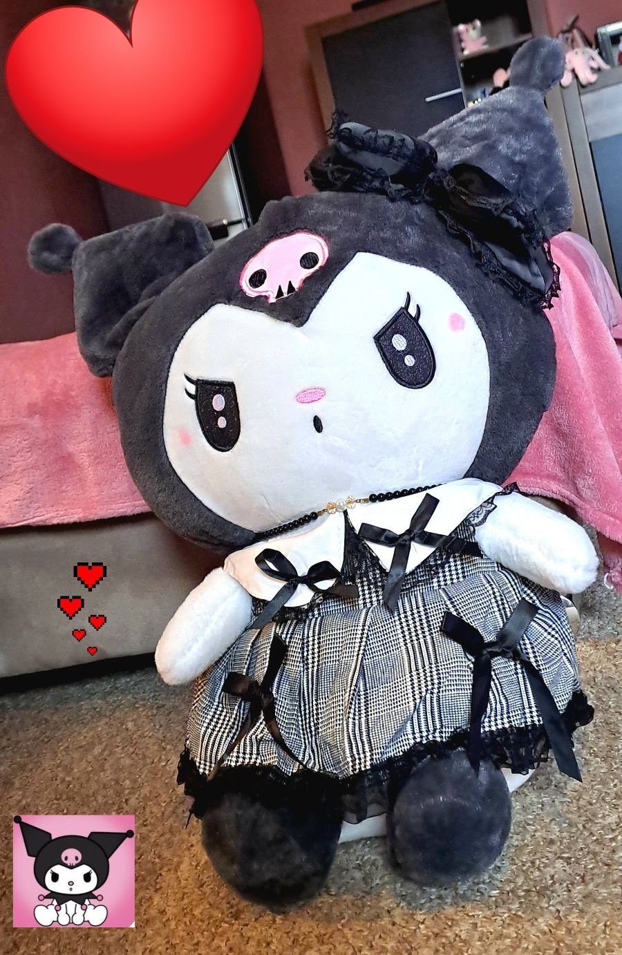 Pluș imens KUROMI Sanrio plus ft mare 70cm