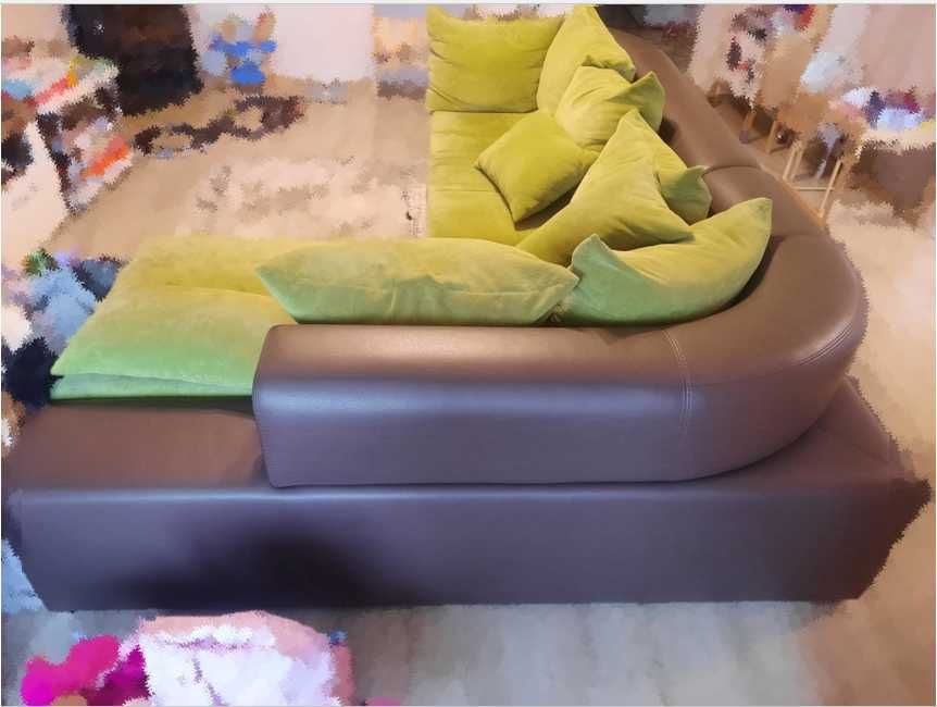зелен ъглов диван