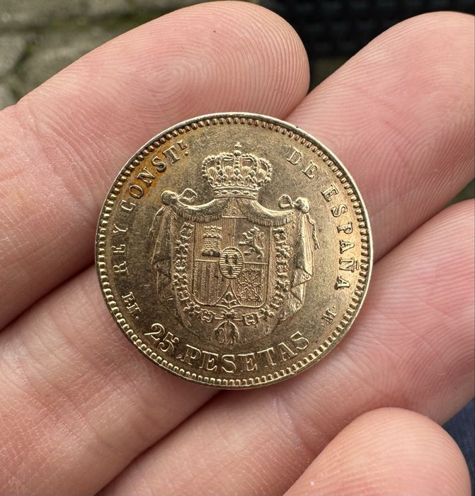 Златна Монета Испания 25 Песети 1879г. Алфонсо XII