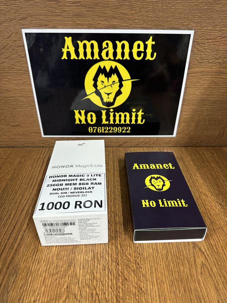 AMANET NO LIMIT:Honor Magic5 Midnight Black Lite Sigilat 256GB/8GB RAM