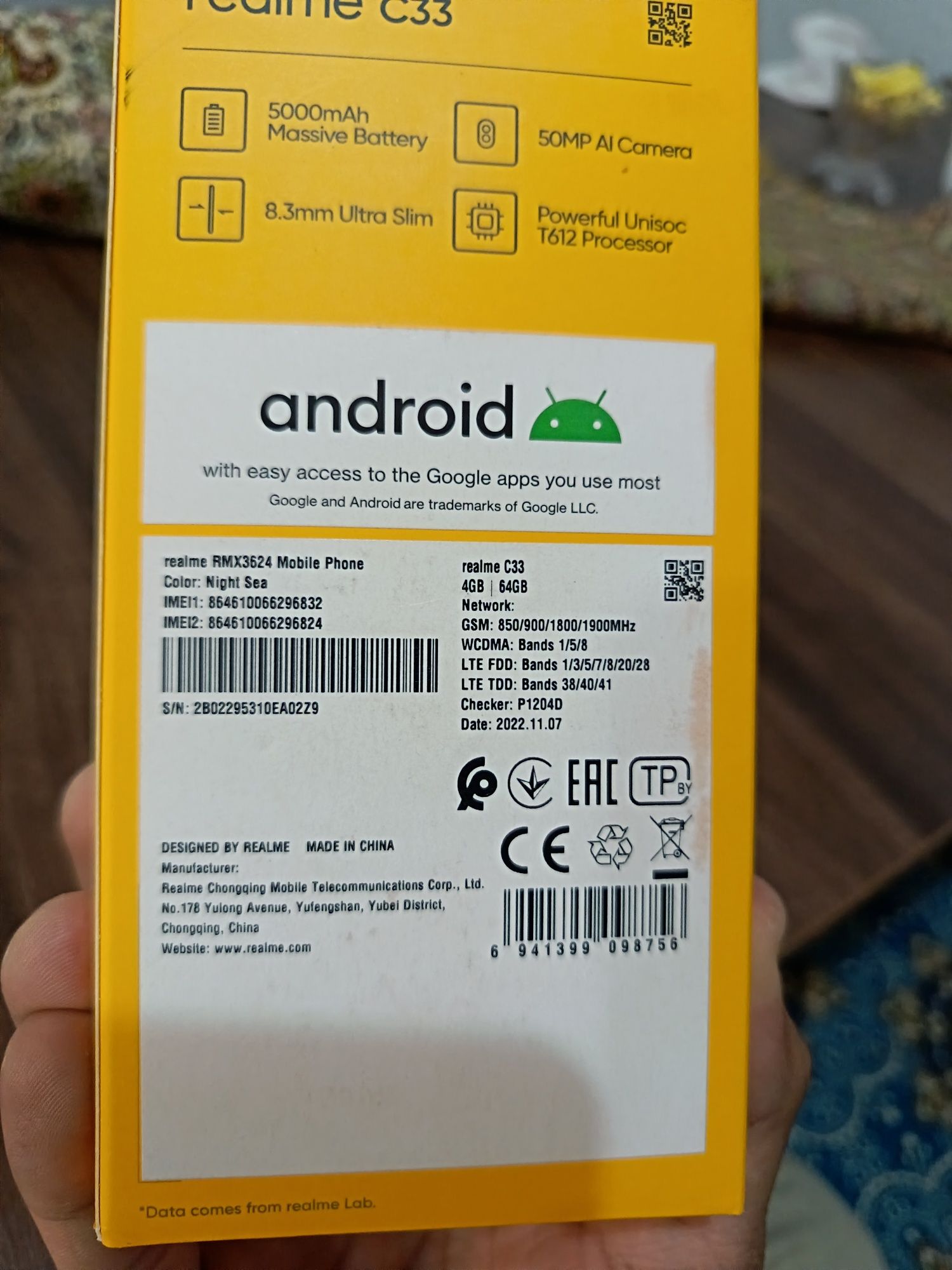 Realme c33  4/64