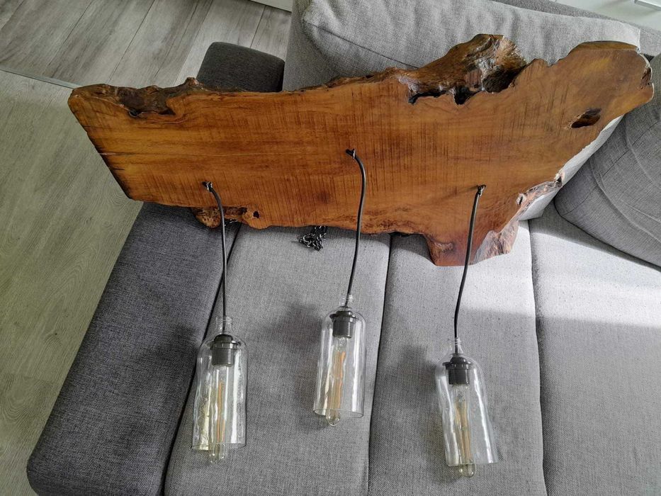 Plafoniera in stil industrial din lemn exotic