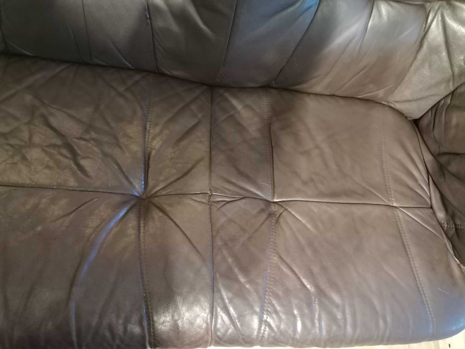 Холова гарнитура 2 дивана и фотьойл естествена кожа - телешки бокс