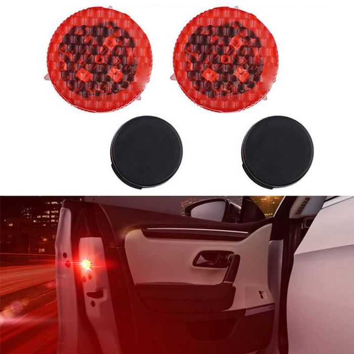 2 lumini avertizare red usa deschisa tip stroboscop. Conectare wireles