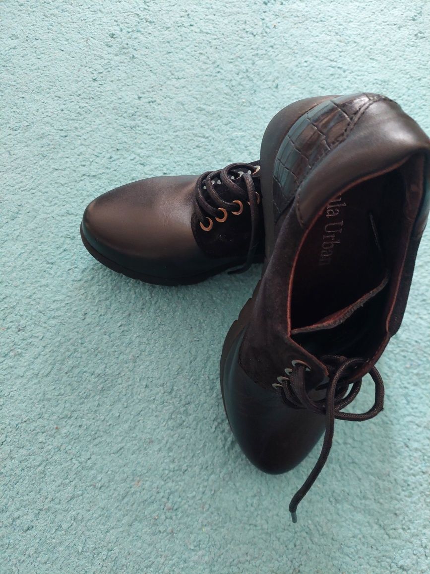 Botine piele cu talpa ortopedica PAULA URBAN