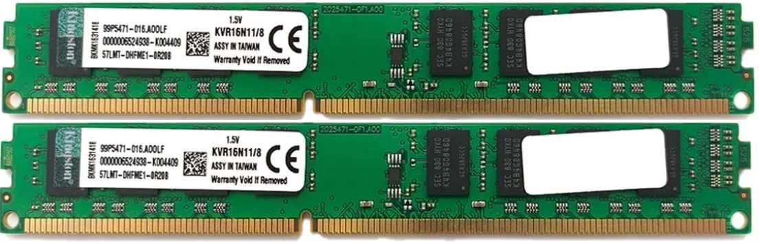 RAM 16GB 2x8gb Kingston KVR16N11/8 Low Profile 1600Mhz DDR3