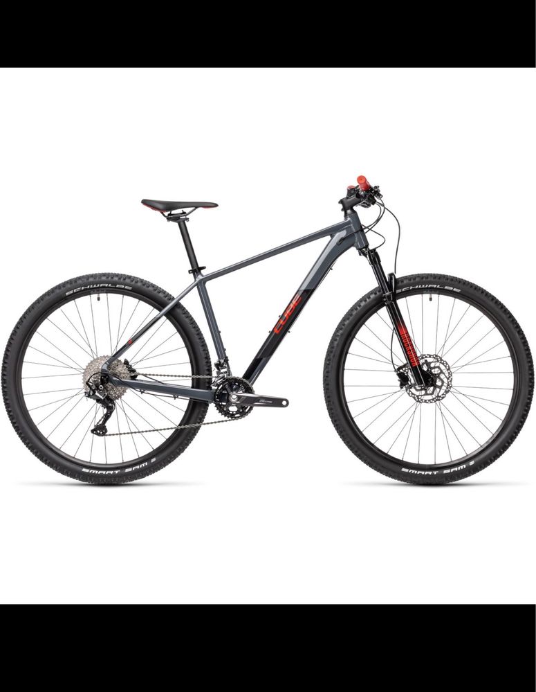 BICICLETA CUBE ATTENTION Grey Red 2021 cadru 21" (XL) - roti 29"