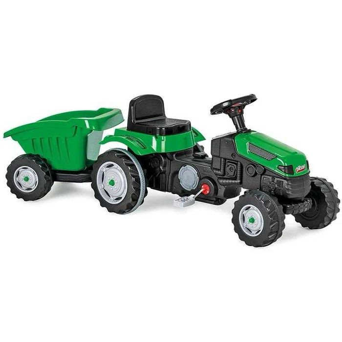 Tractoras pentru copii cu pedale Set complet tractor + remorca
