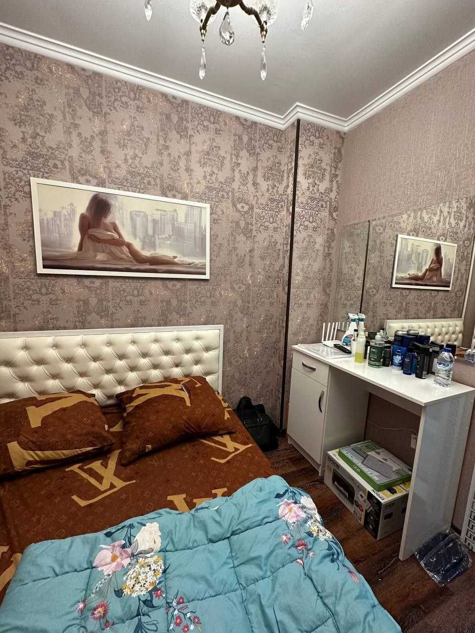 Сдаётся уютная 1в2 комнатная квартира м.Ойбек — мебель, техника, 700$