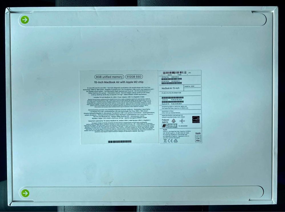 McBook Air М2 15 инча неотварян