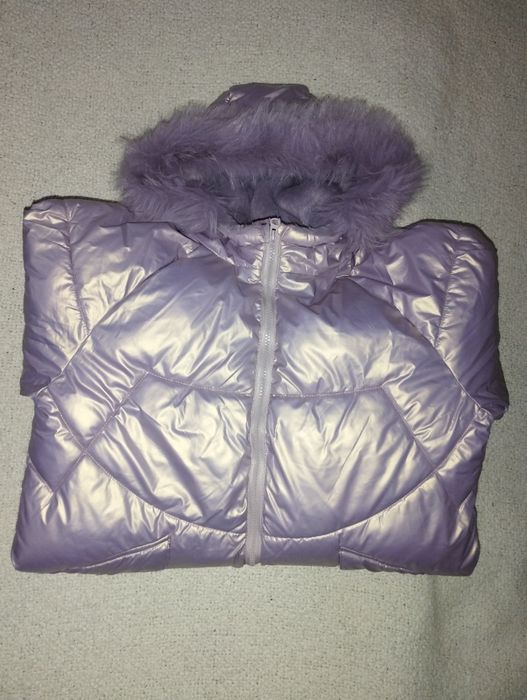 Зимно топло дълго яке р.164 лилаво