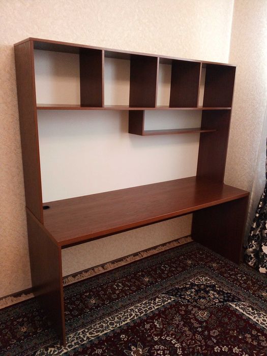 Большой стол с полками как стенка,европейский МДФ размер 185х180х65см