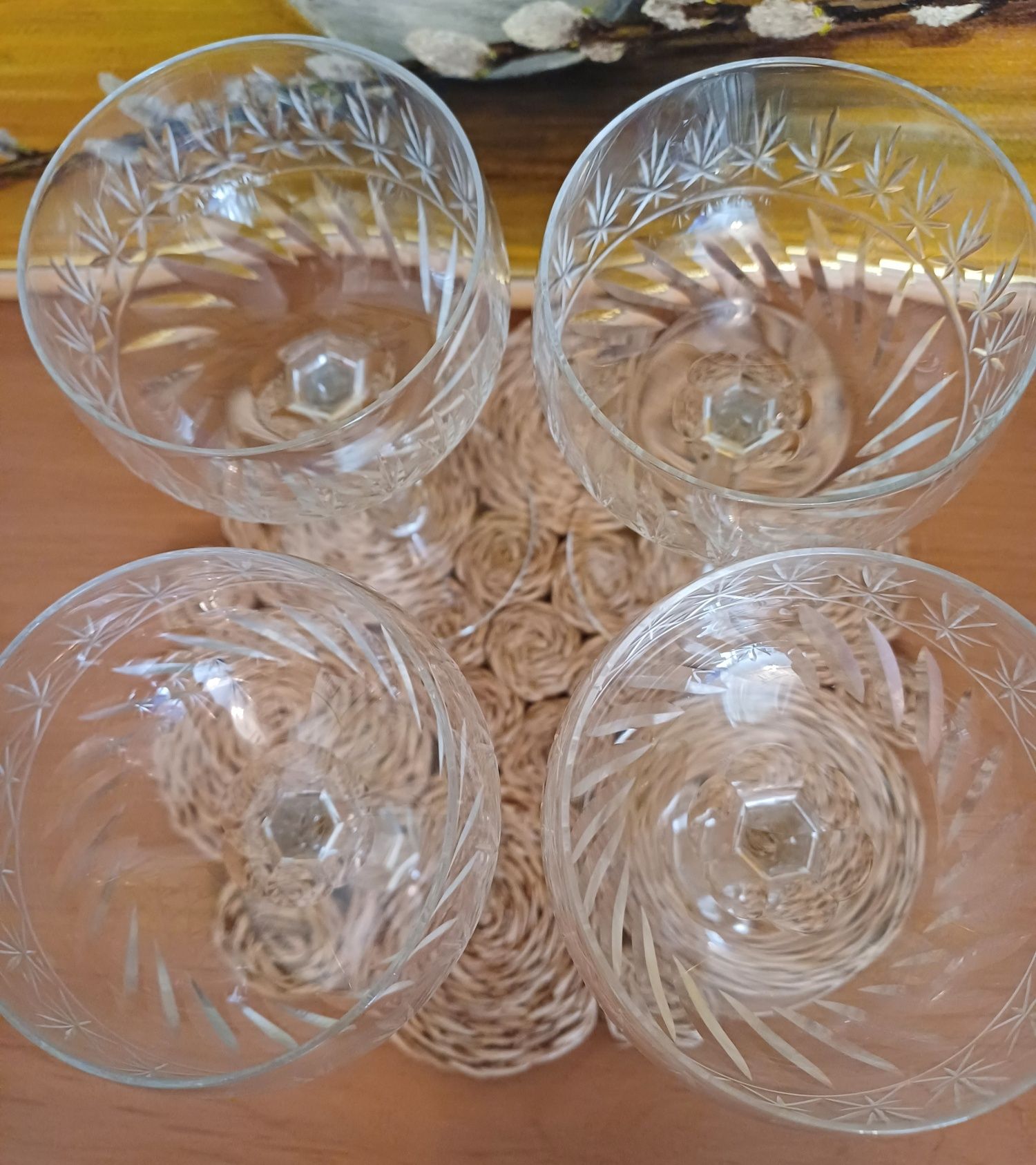 4 кристални чаши