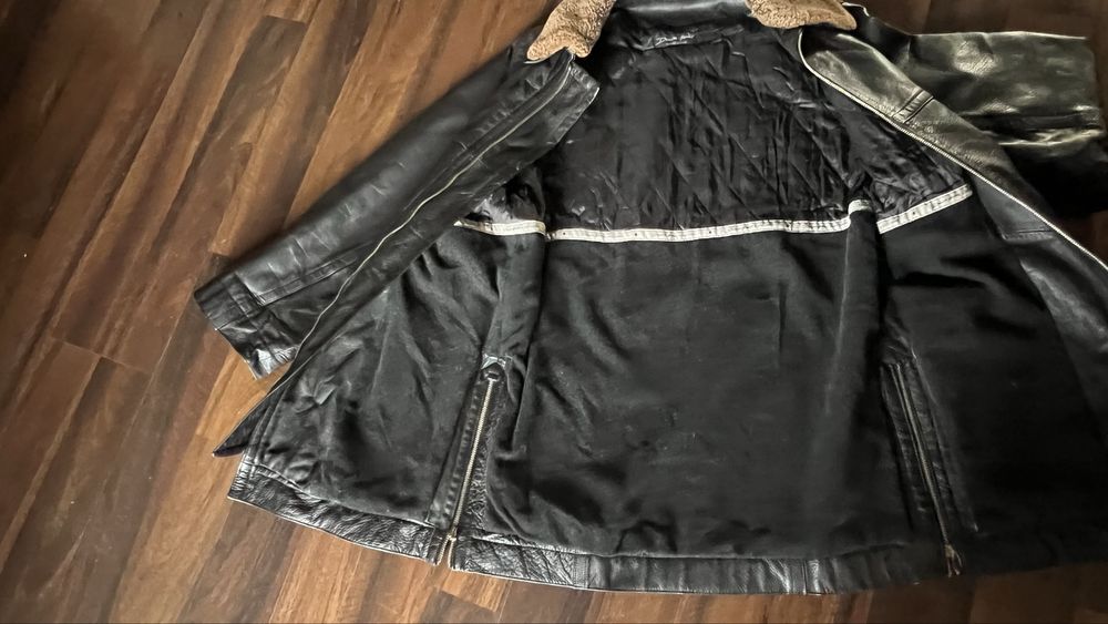 Jacheta groasa piele naturala mar L