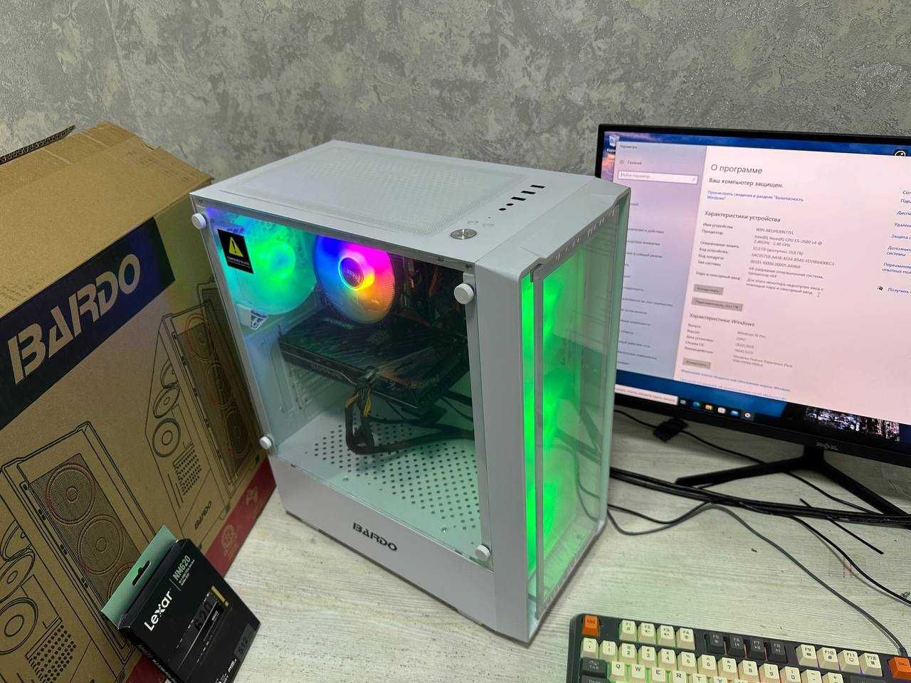 Игровой кейс / RX 580 8gb / DDR4 32gb / 14 ядер 28 потоков