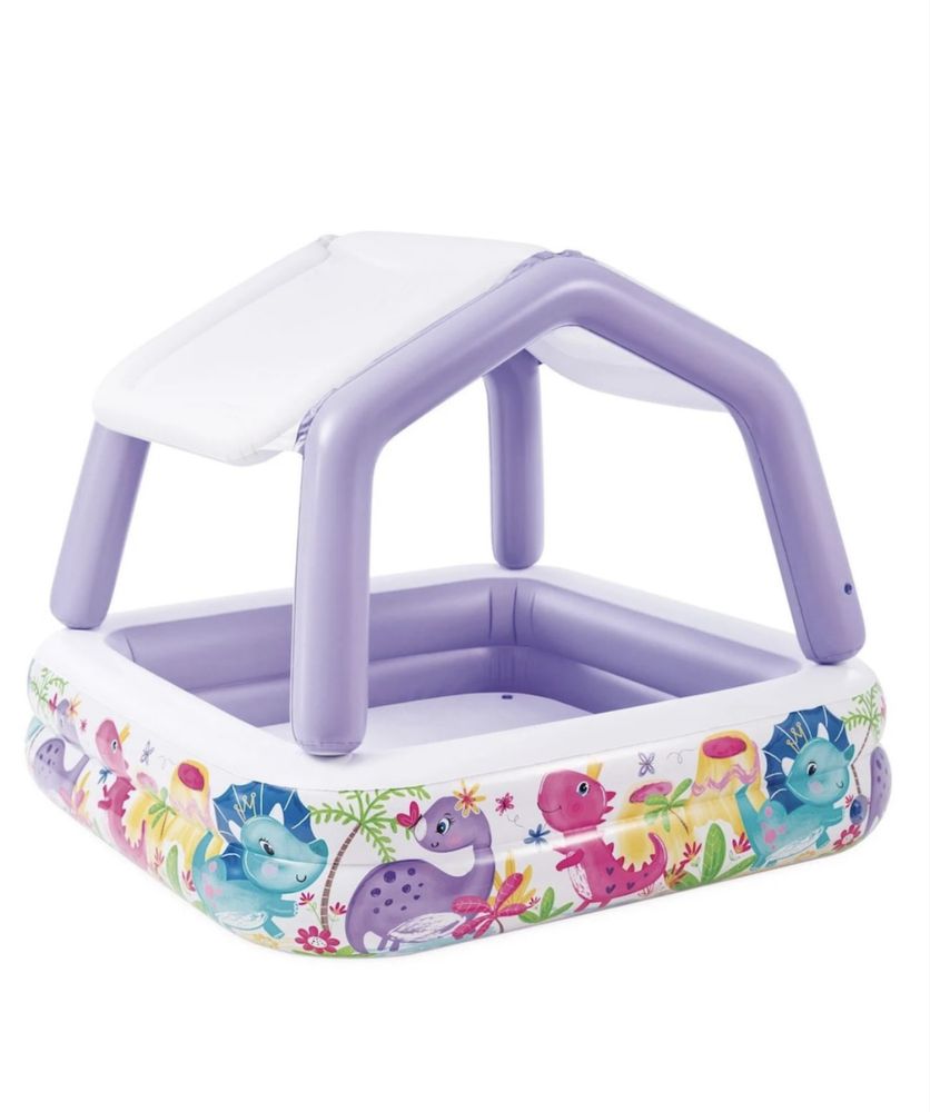 Детски басейн със сенник Intex, 157x157x122 см, 295 л, Многоцветен