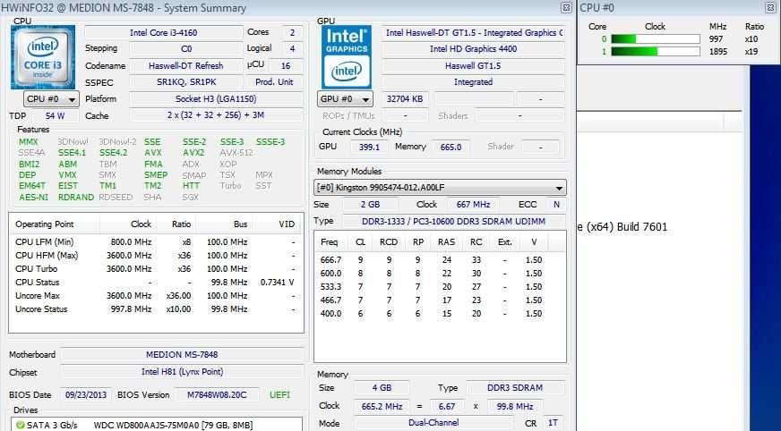 Procesor Intel Core i3-4160,3,60Ghz,3MB,Socket 1150,Gen 4,Haswell