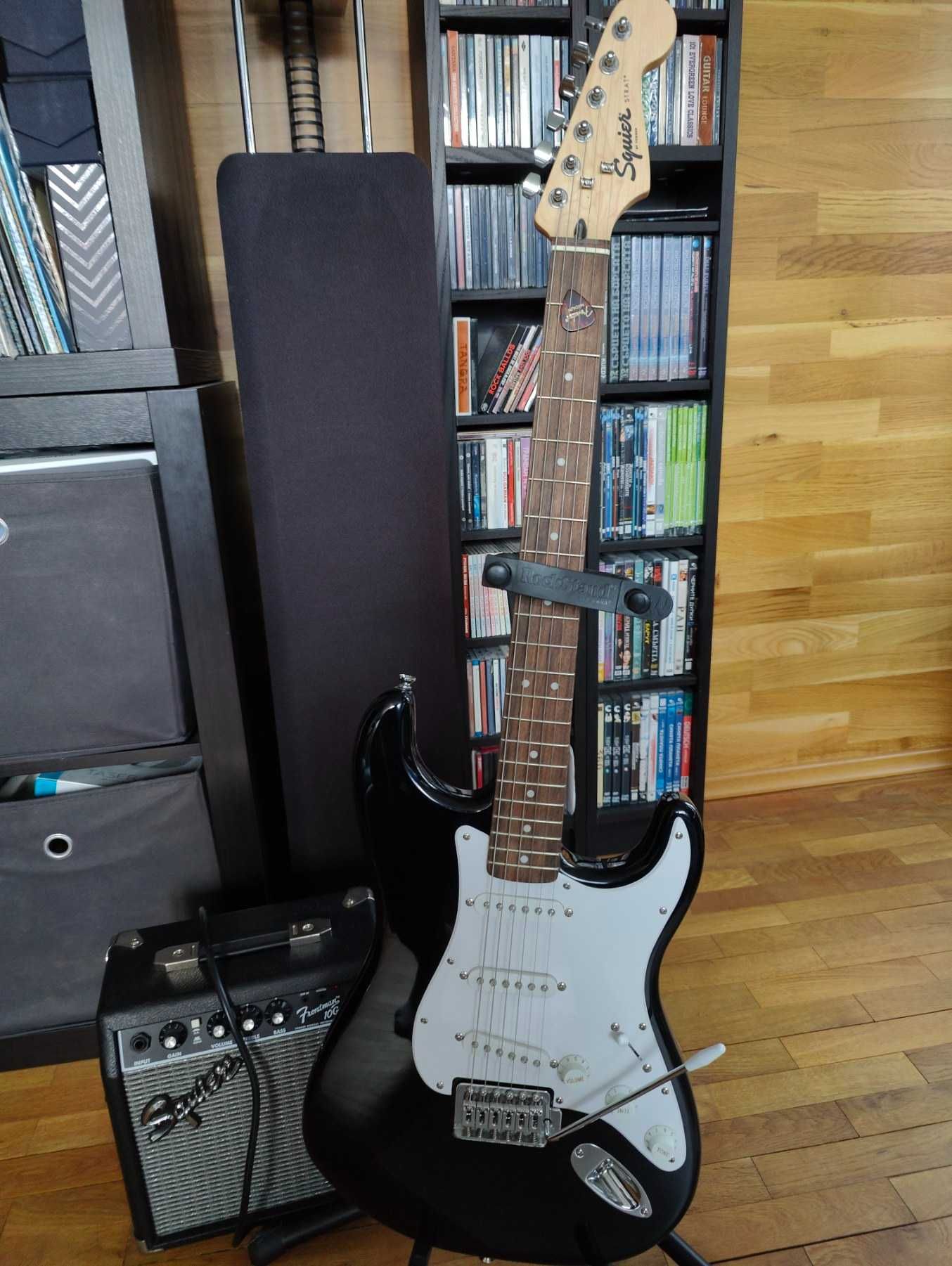 Китара Fender Squier + усилвател + калъф + кабел + перца + 3 к. струни