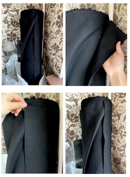 Ткань шерстяная черная в рулоне со скидкой