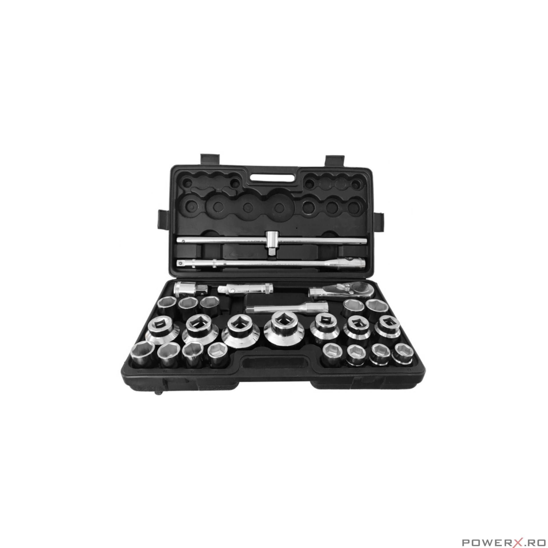 Trusa chei tubulare mari 26 piese 3/4 " 21- 50 mm, 1" 55-60-65 mm