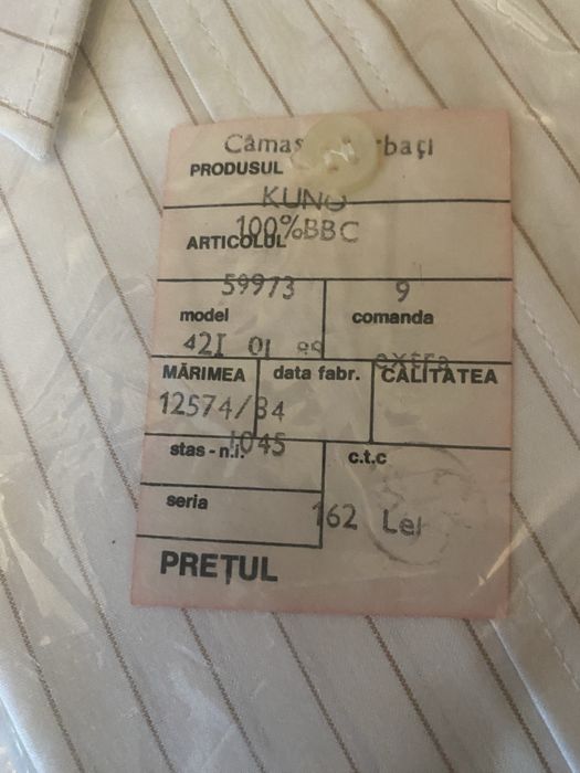 Okazie !!! Camasi barbati din bbc 100% din anul 1984 !