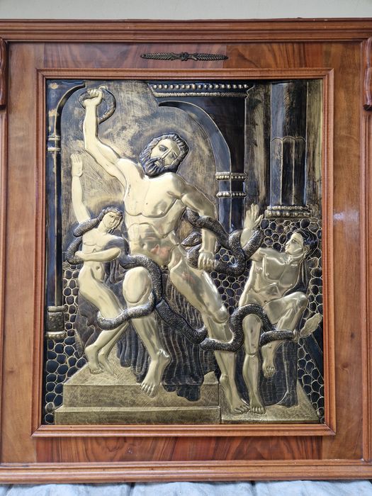 Превъзходна огромна медна картина пано рамка