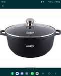 Semioala din aluminiu turnat si capac Dark Line, inductie,32x14cm 10L