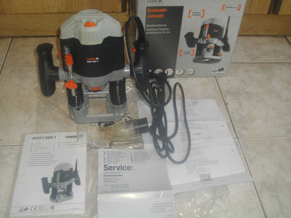 Нова Оберфреза 1200W Meister/Гедория/Bosh 24V Зарядно Акумулатор-Немск