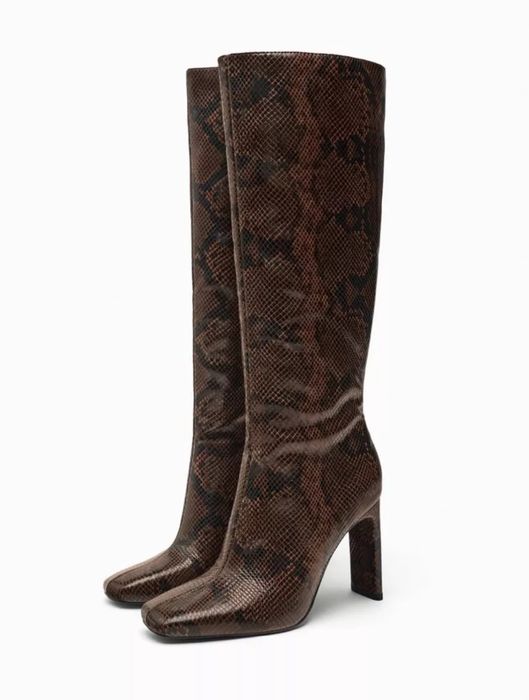 Ботуши ZARA със змийски принт