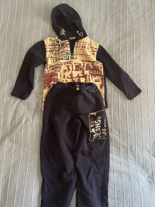 Ватиран сет панталон и суитчър за 6-7 г.