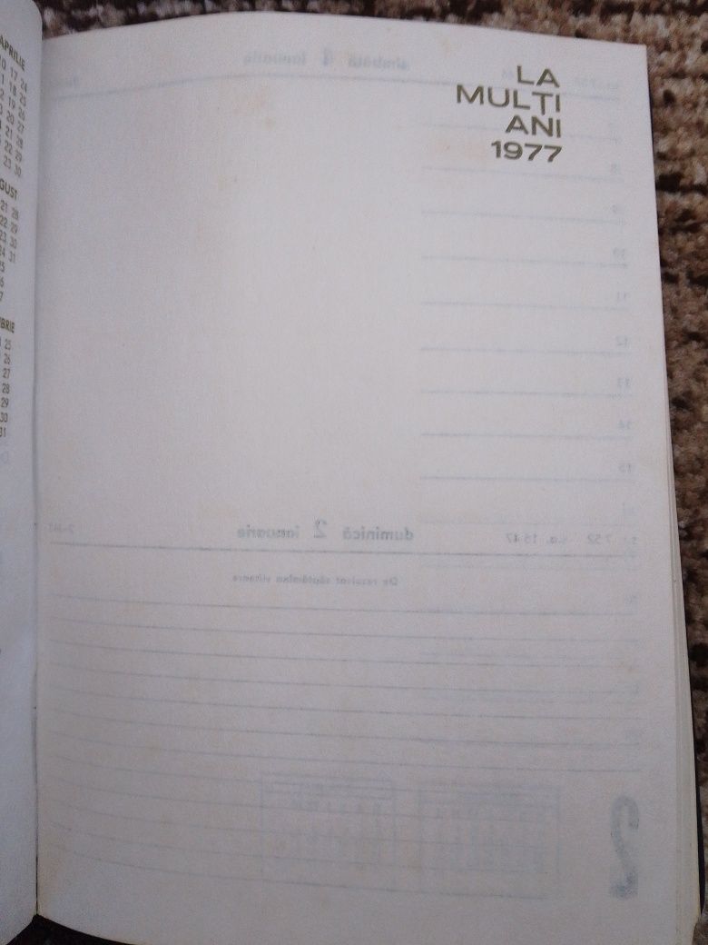 Vând Agenda de birou din anul 1977 nescrisa