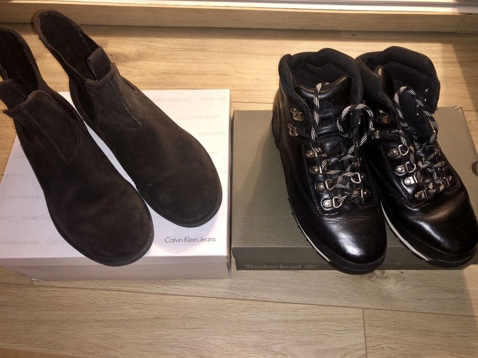 Ghete CK Calvin Klein Bocanci Piele Intoarsa 43 44 Iarna Originali Noi