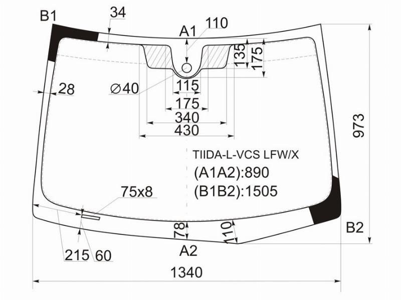 Стекло лобовое  Nissan Tiida