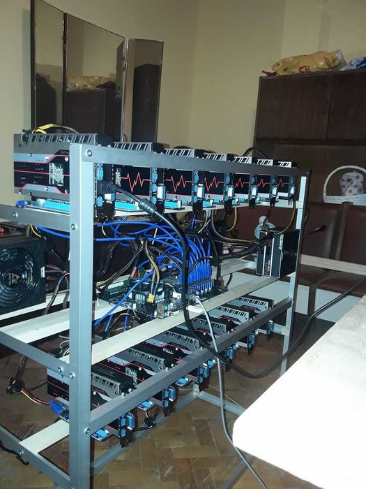 Mining rig 370mh/s RX580 Pulse 8GB