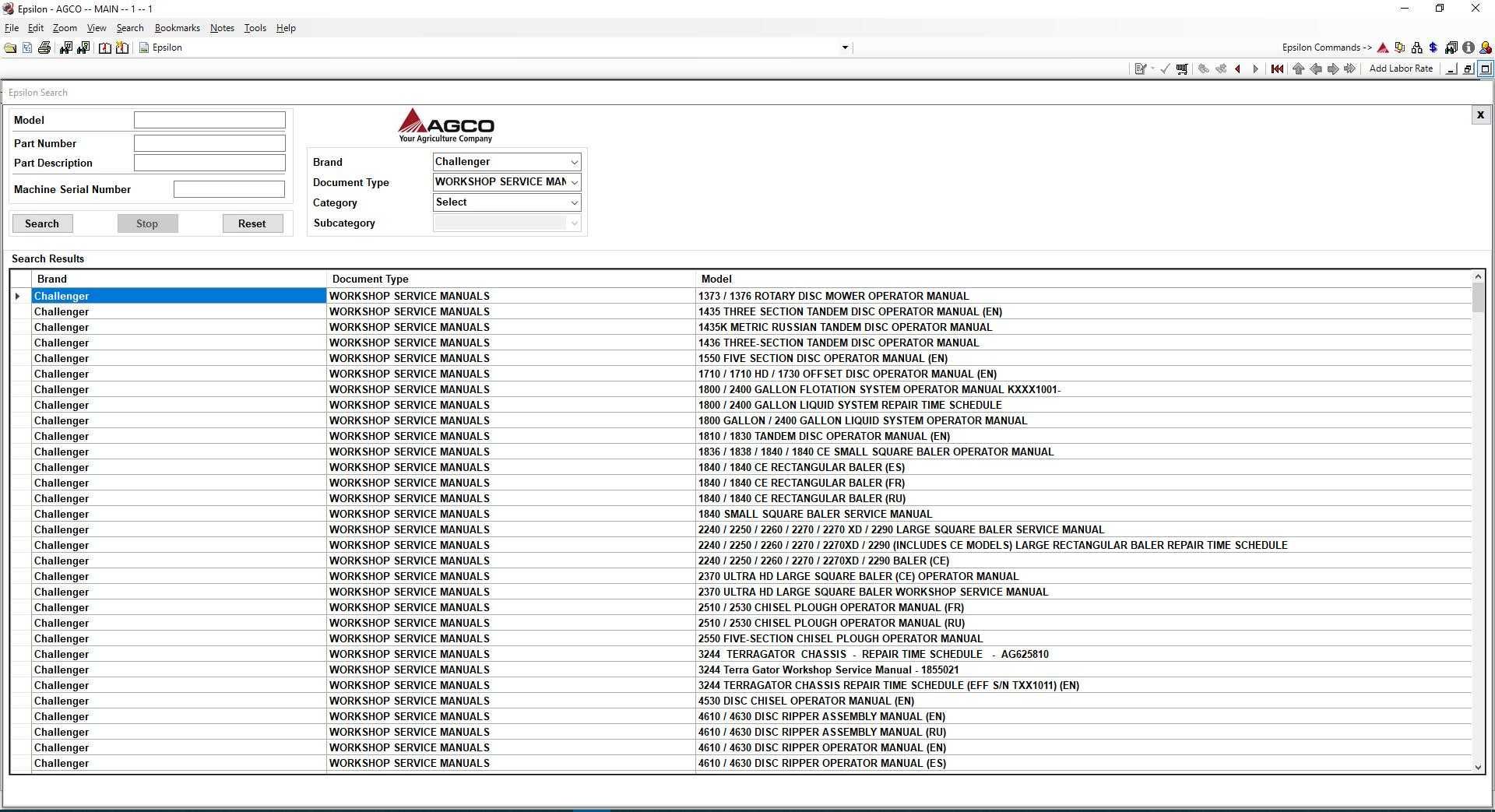 Massey Ferguson - Catalog de piese si Manuale de reparatii 2020