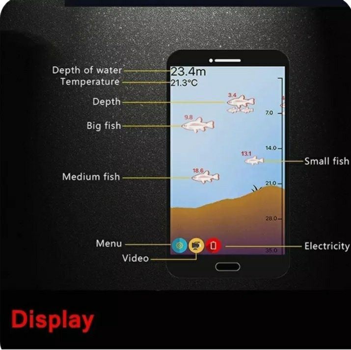 Умный  рыболокатор,  датчик  сонара,   рыболокатор  для  IOS и Android