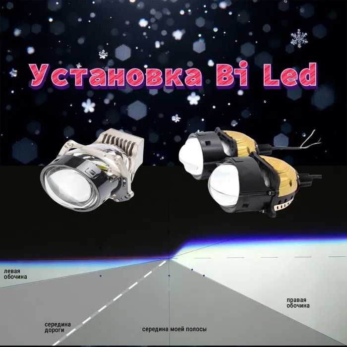 ремонт фар установка bi led линзы | Полировка фар