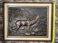 Tablou superb basorelief vanatoare
